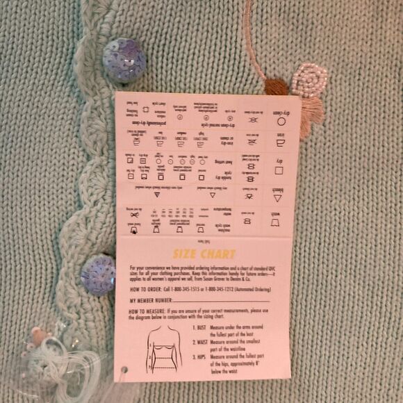 NWT So Forth Cardigan Womens Sz M Blue Green Aqua Linen Floral Beaded Sweater - Picture 7 of 11